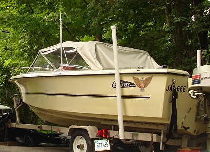 Jay-Gee on the trailer at home